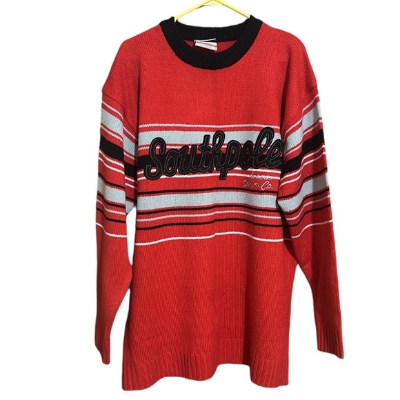 Vintage Y2K Mens South Pole Denim Co Red White Black Size XL Logo Spell Out - Picture 1 of 10